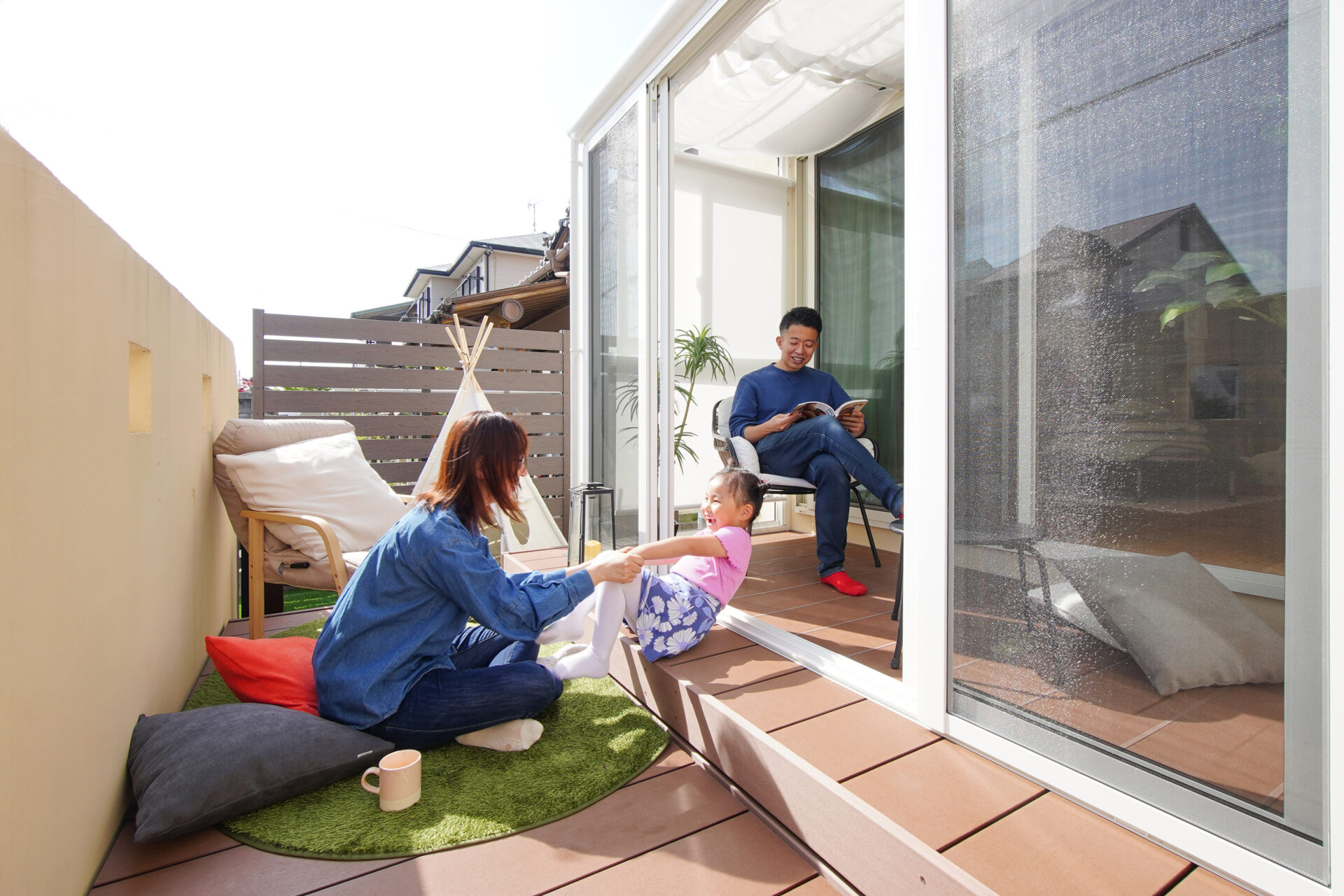 家族が集う、外と繋がるサンルーム