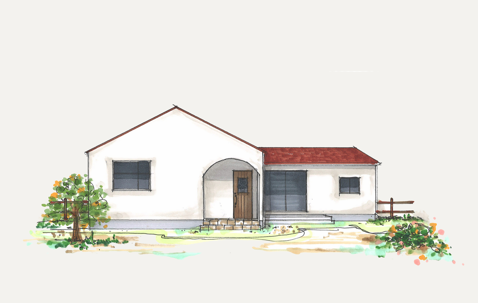 【予約制】約32坪 ドールハウスをイメージした赤い屋根の平屋